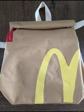 McDonald's Tan Backpack with Large Yellow Arch Graphic